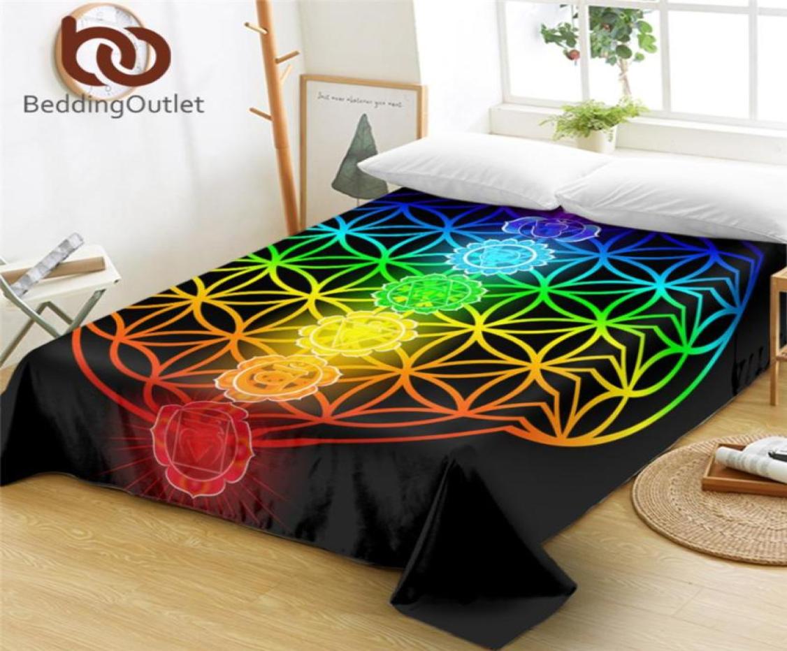 

Sheets Sets BeddingOutlet Chakra Bed Sheet Zen Theme Home Textiles Colorful Flat Flower Of Life Bedclothes Twin Full Queen  9155334, Taupe
