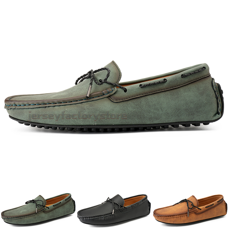 

Fashion Mens Casual Shoes Drive Comfortable Breathable Daily Men Leather Scrub Hundred Leisure Black Slip On Man Lazy Overshoes Sneakers Jogging Walking Shoe B0134, Color-2