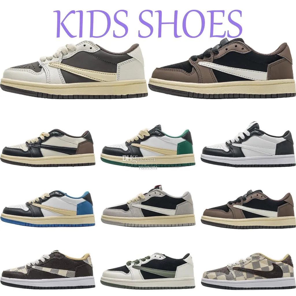 

New Fashion kids shoes travis 1s 1 shoe boys scotts low sneaker designer mocha baby kid youth toddler infants children boy girl 2022 Basketb