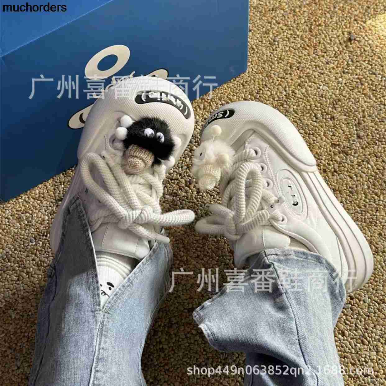 

Ou Cloud Doll Thick Soft Sole Small White Shoes 2023 New Fashion Funny Big Head Shoes Low Top Cartoon Couple Shoes