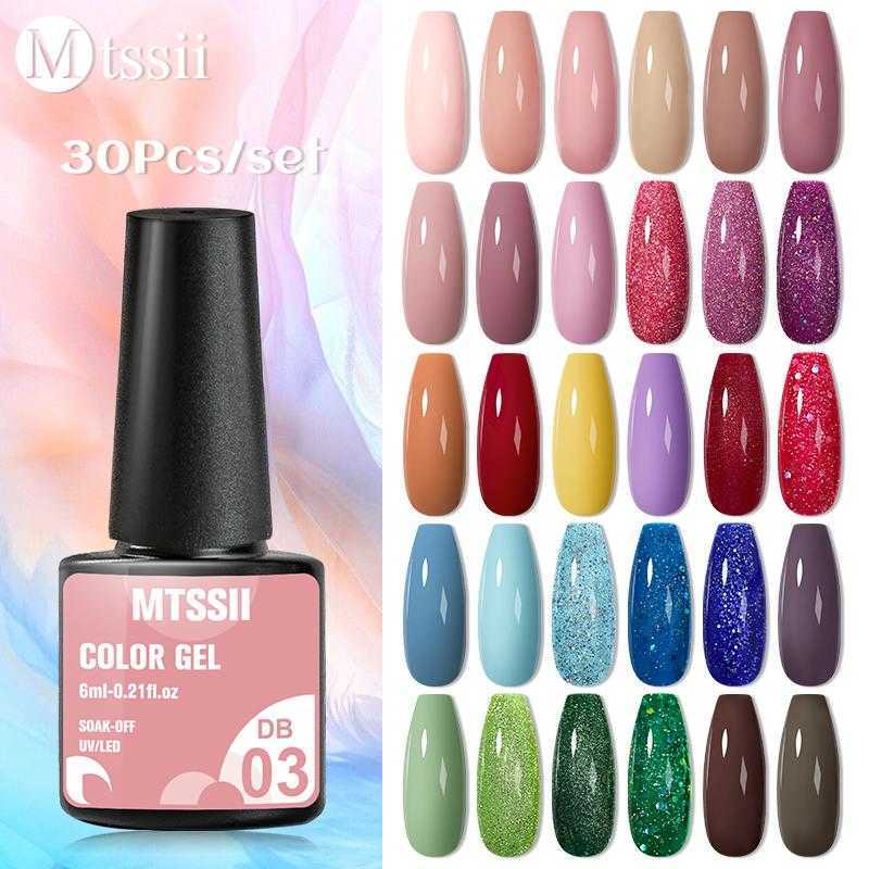 

Mtssii 30pcs Gel Nail Polish Set Multi-color Semi Permanent Long Lasting Soak Off Uv Varnish Art Hybrid179f277afeucq66s, Pink
