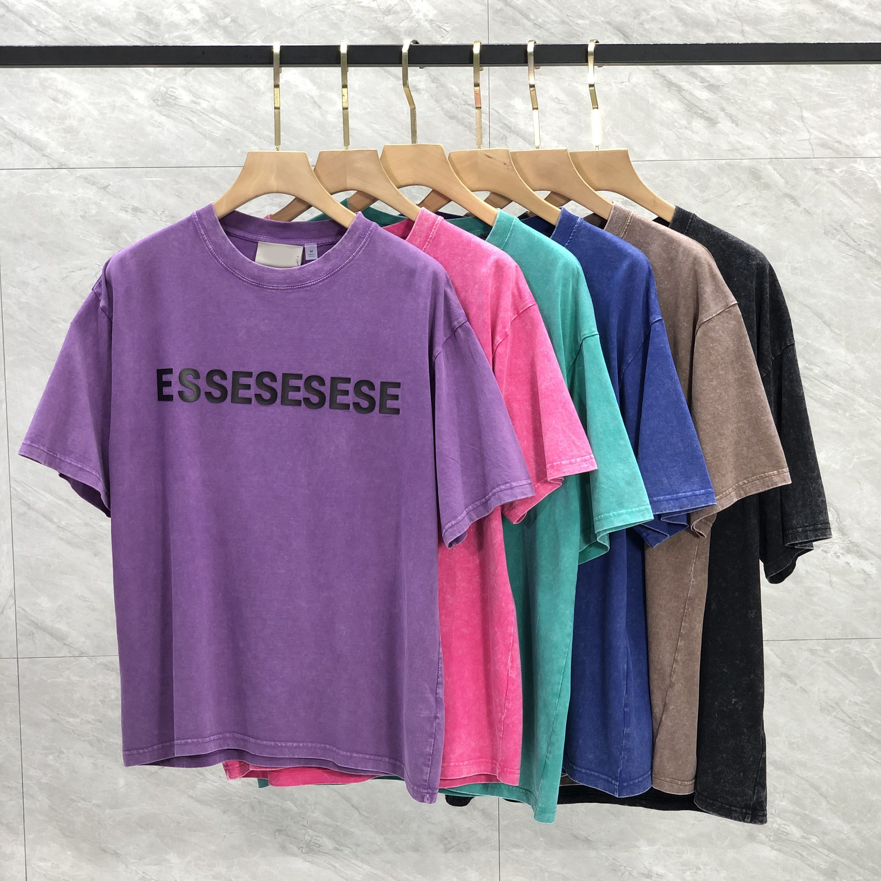 

Men's T-shirts Fashion Brand Designer Shirt Men Printed Letter Casual Street Clothing High Quality Pure Cotton Sweat-absorbing and Breathable Shirts Asian Size M-3XL, Purple