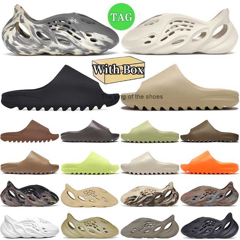 

Foam Runner Slides Shoes With Box men women slippers Onyx Bone Desert Sand Ararat Earth Brown Flax Enflame designer sandals mens trainers sliders runners sneakers, #1