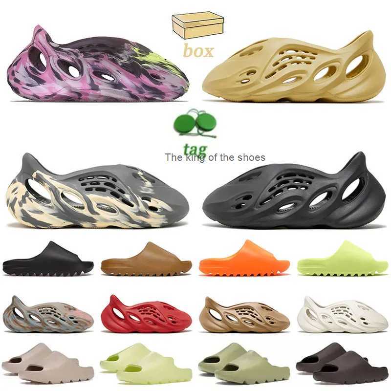 

kids slippers slides foams runner Designer slipper men women Sandals Triple Black White Resin pattern slippers mens womens beach shoes sliders MX 36-47, D20 mx cream clay 36-47