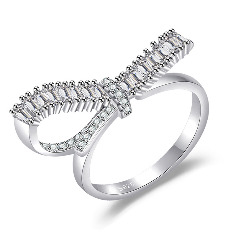

Luxury Bowknot Adjustable Rings Pave AAA Cubic Zirconia for Women Fashion Party Ring