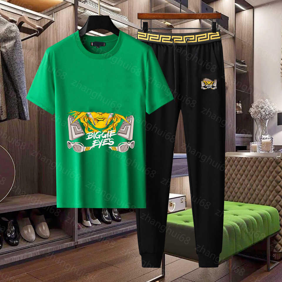 

23ss mens tracksuit Mens designer Tracksuit Round neck Pure cotton logo print Short sleeve t-shirt Letter webbing Elastic waist trousers set men clothes, 10