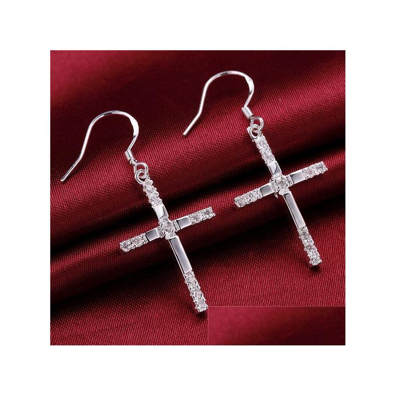 

Charm Womens Sterling Sier Plated Stone Cross Earrings Gsse518 Fashion 925 Plate Earring Jewelry Gift Drop Delivery Dhy54