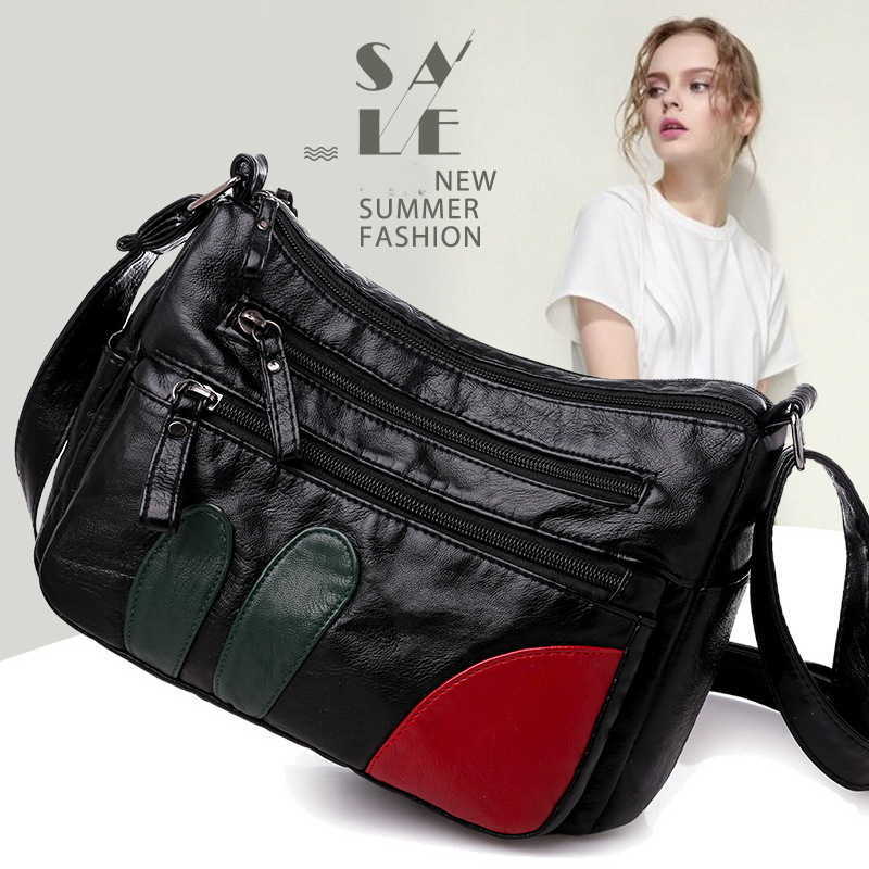 

HBP 2023 PU Soft Leather Fashion Women's Bag Versatile Multilayer One Shoulder Crossbody Bag Large Capacity South Korean Washed, Split
