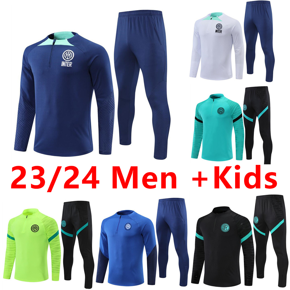 

23 24 adult tracksuit kids iNter soccer training suit set 2023 2024 ERIKSEN VIDAL BARELLA HAKIMI football jacket tracksuits jogging kit, 12