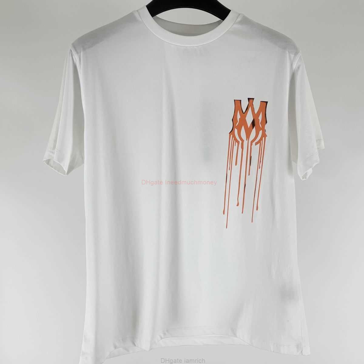 

Designer Fashion Clothing Amires Tees Am Tshirt 22 New Amies Fluid Am Letter Printing High Street Loose Casual Round Neck Couples Same White Short Sleeve Fashion Luxu