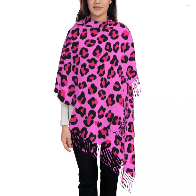 

Scarves Lady Large Leopard Cheetah Seamless Pattern Women Winter Thick Warm Tassel Shawl Wrap Animal Skin Print Spots Scarf
