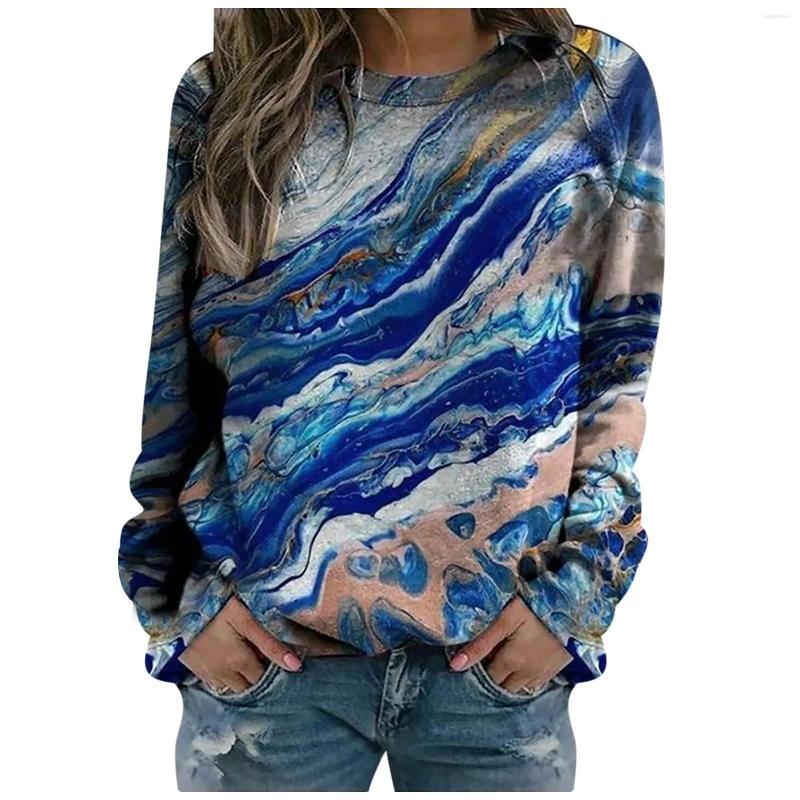 

Women's Hoodies Women's Crew Neck Fashion Print Long Sleeved Sweatshirt Casual Blouse Blouses Women Sleeve Work Shirt