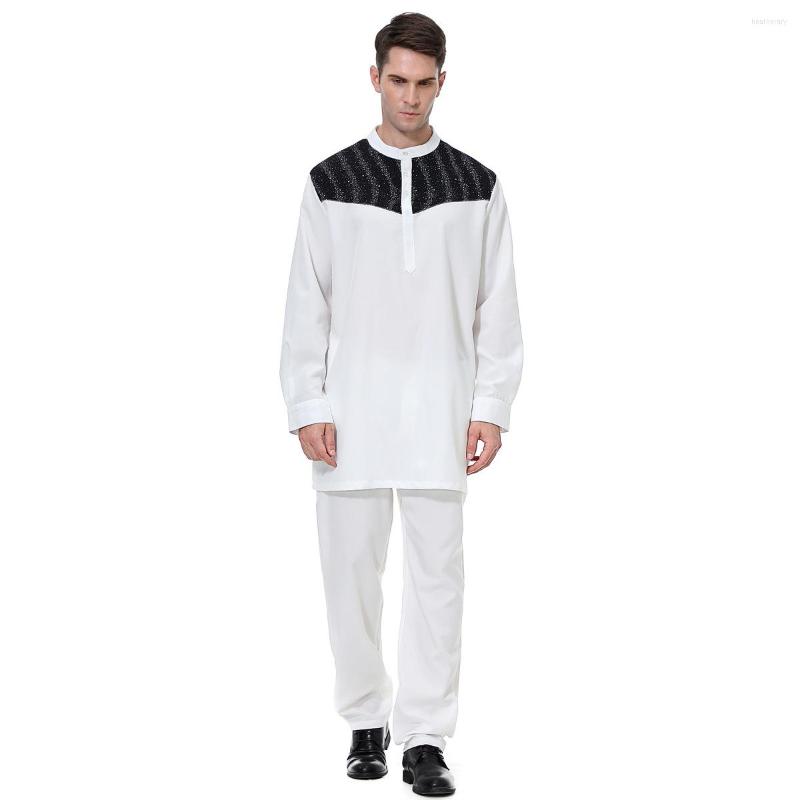 

Ethnic Clothing Good Quality Qatar Arabic Muslim Islam Set Mens Jubba Thobe Tops And Pants
