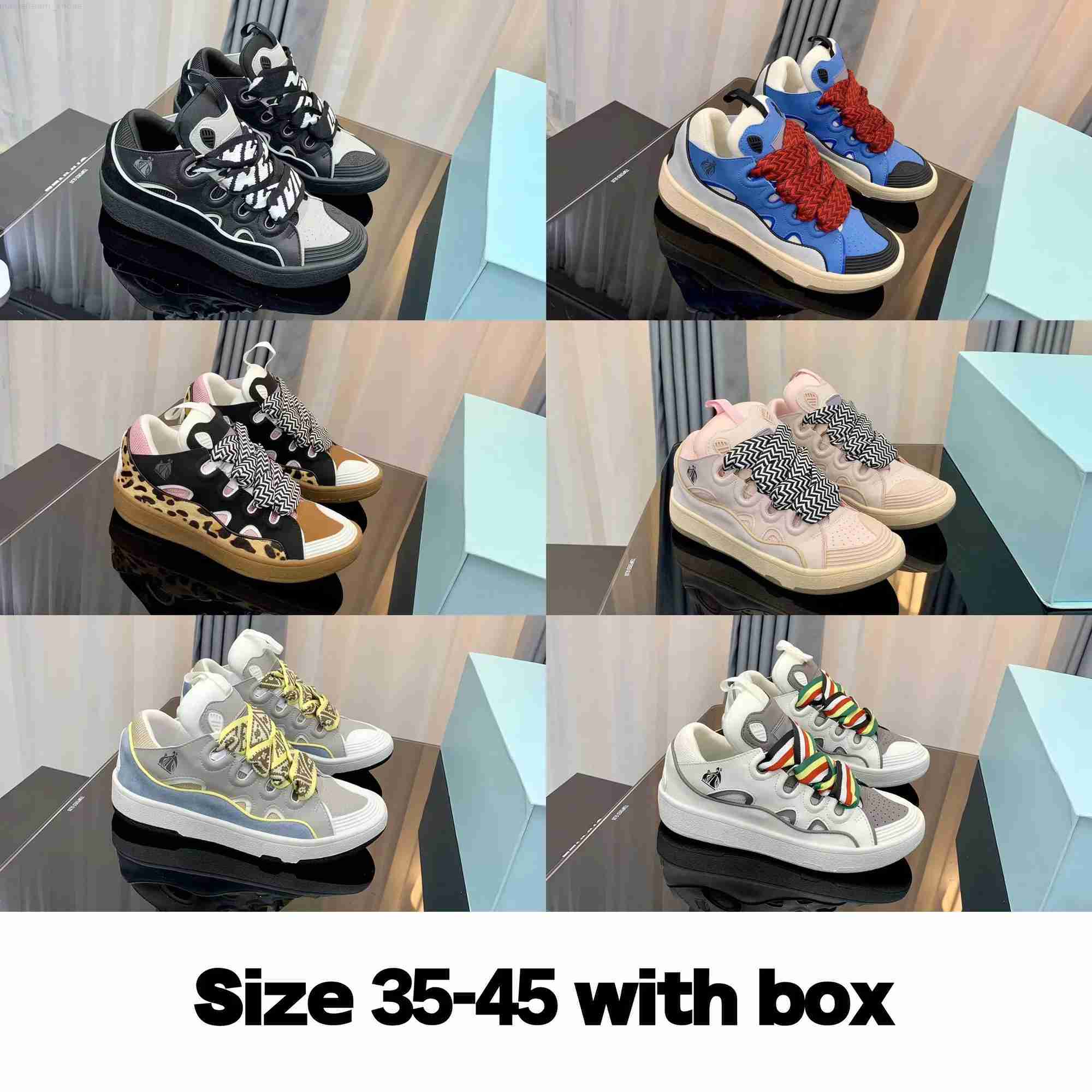 

designer mens women curb sneaker shoes embossed leather curb sneakers classic calfskin Stripe Stretch Cotton Low Top Rubber platform sole trainers size 35-45