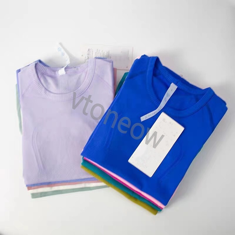 

Solid Color T Shirts Lady Yoga Outfits Round Neck Women Sports Tops Girl Fitness Shirt Soft Relaxed Fit Top Casual wear, The same as original