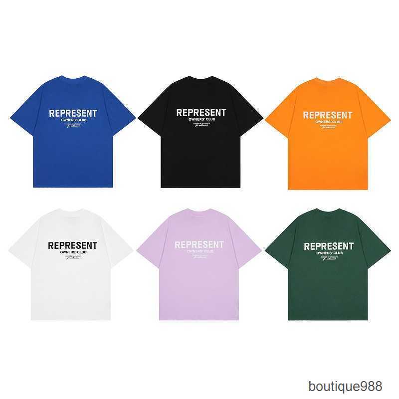 

Men's T-Shirts Fashion REPRESENT Men's and Women's Leisure Classic Small Letter Printed Short Sleeve T-Shirt mens designers tshirts for big men rockstar shirts, 1#