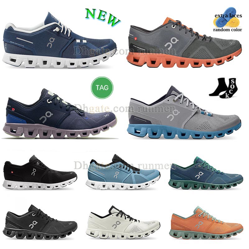

New on running cloud 5 X 3 running shoes Federer mens Sneakers Denim White Midnight Heron Blue Black trainning shoe The Roger Clubhouse men women Sports trainers, 5denim white