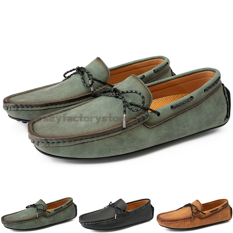 

Fashion Mens Casual Shoes Drive Comfortable Breathable Daily Men Leather Scrub Hundred Leisure Black Slip On Man Lazy Overshoes Sneakers Jogging Walking Shoe B0128, Color-3