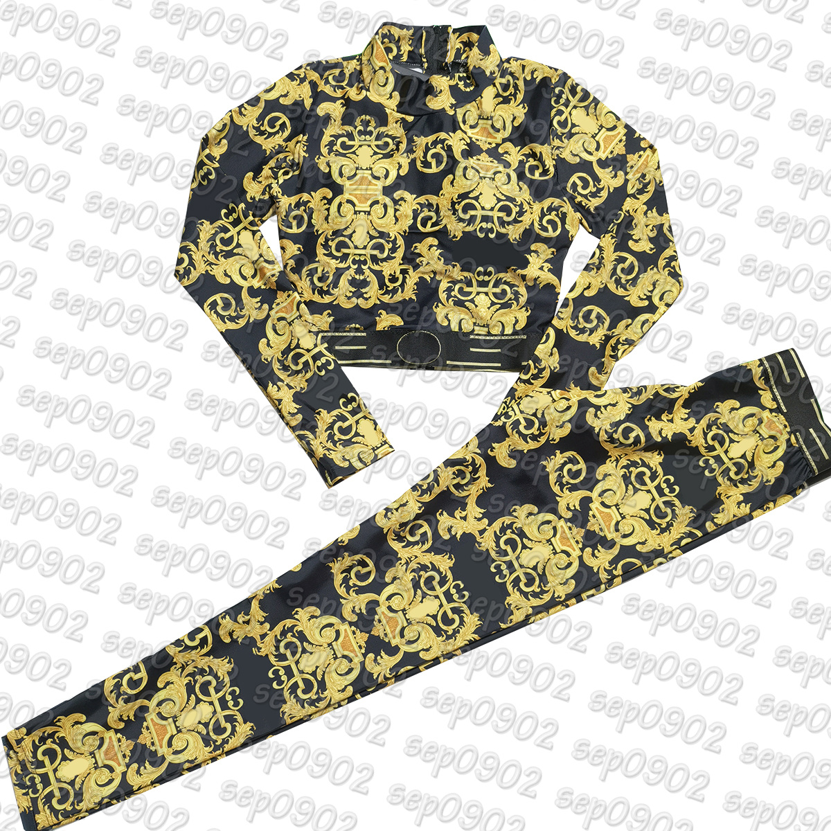 

Half Zipper Sport Tops Women Yoga Outfit Designer Print Sport Outfit Breathable Gym Sportwear Fitness Leggings, Black