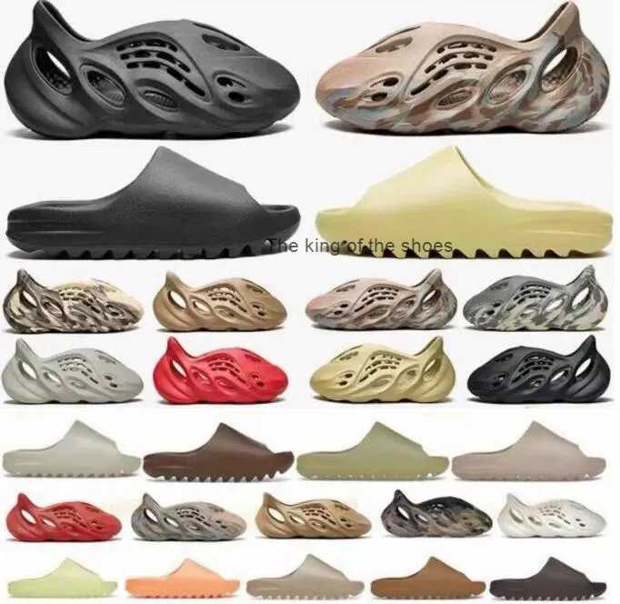

New Designer Slippers Men Woman slider Foam Runner Vermillion Mineral Slide Slipper Ochre Bone Resin Clog Desert Ararat runr slides shoe Blue Onyx Pure Sandals 36-48, 010