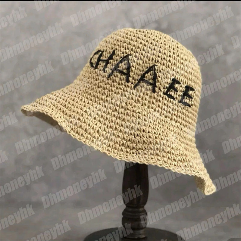 

Wide Brim Lady Straw Hats Summer Designer Resort Raffia Bucket Hat Handmade Grass Braid Strawhat Woven Caps for Women Luxury Fedoras, Brown