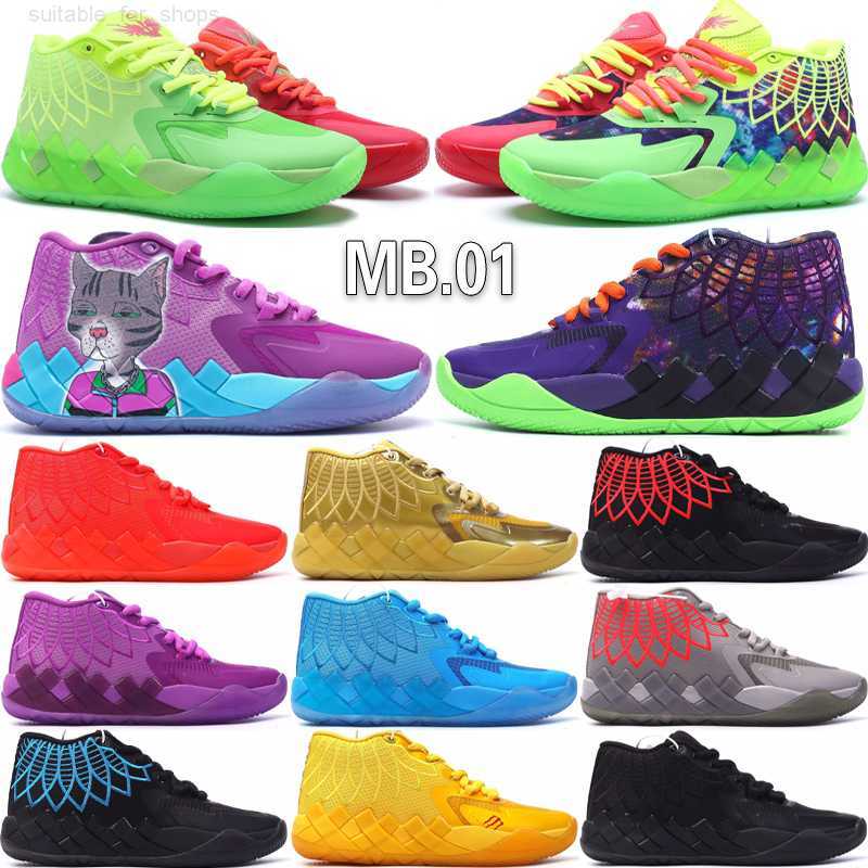 

LeMelo Ball MB.01 Basketball Shoes Men Women Sneakers Queen Buzz City Rock Ridge Red Blast Triple White Galaxy Rick and Morty Outdoor Trainers Size 36-46, #02 triple white