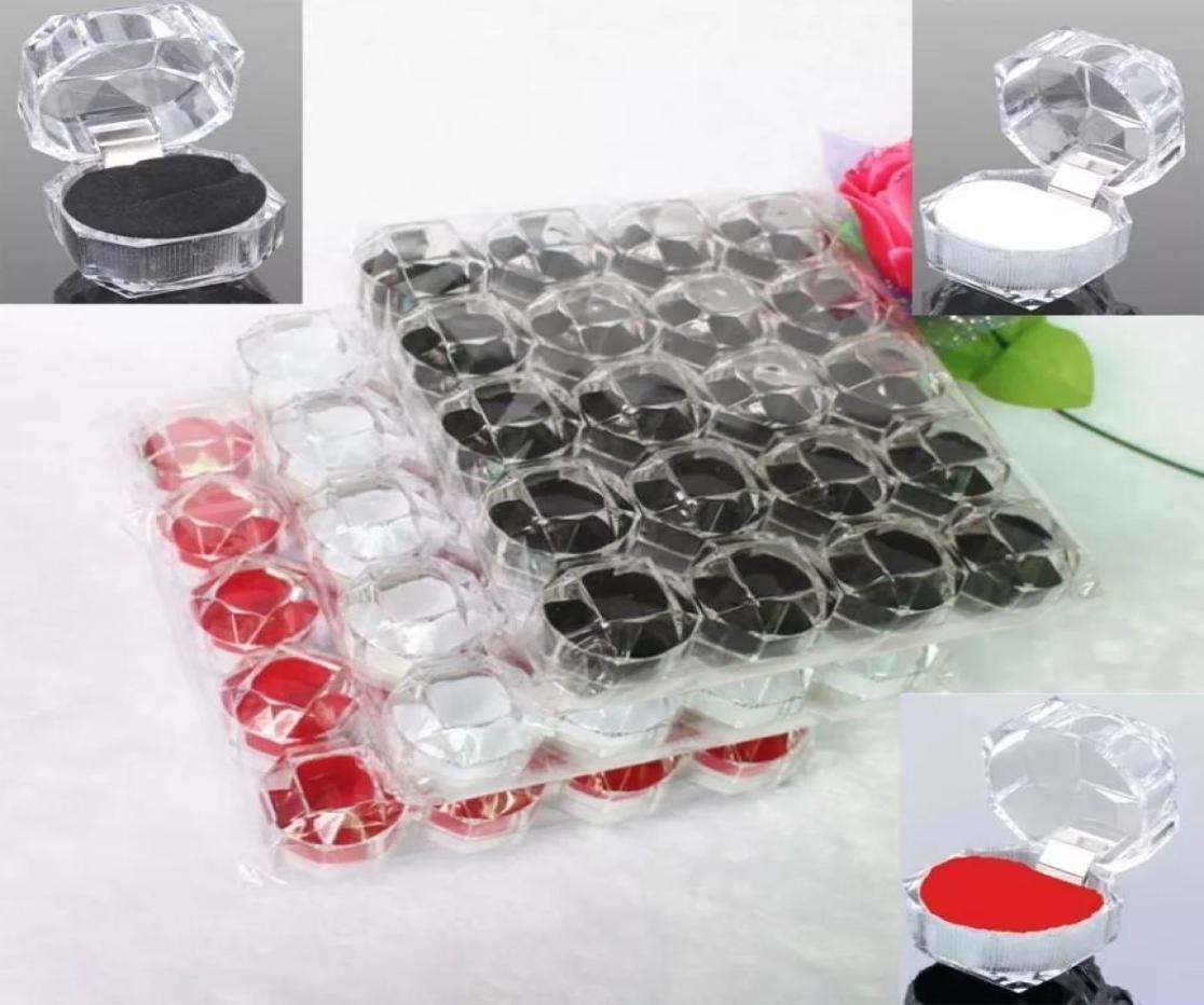

20pcslot 3 Color Options Jewelry Package Ring Earring Box Acrylic Transparent Wedding Packaging Jewelry Box 2208136617558