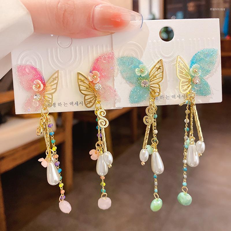 

Dangle Earrings Fashion Crystal Tassel Butterfly Long Women Girls Party Earring Gift