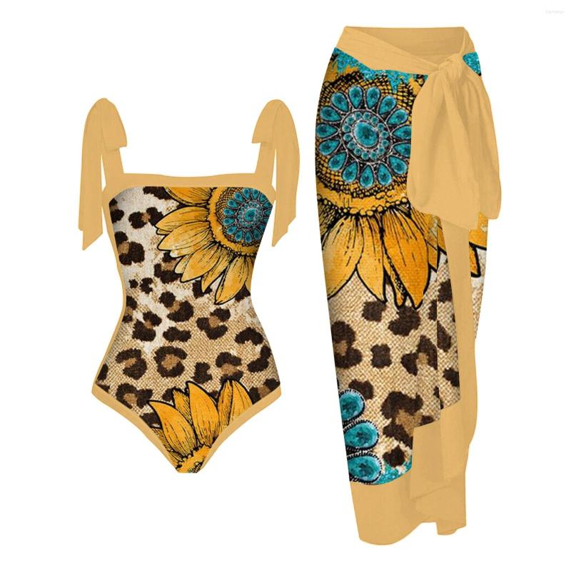 

Women' Swimwear Women Swimsuit With Cover Up Sporlike High Waist Two Pieces Push Tropical Monokini Trendy Bathing Womens Romper, Beige