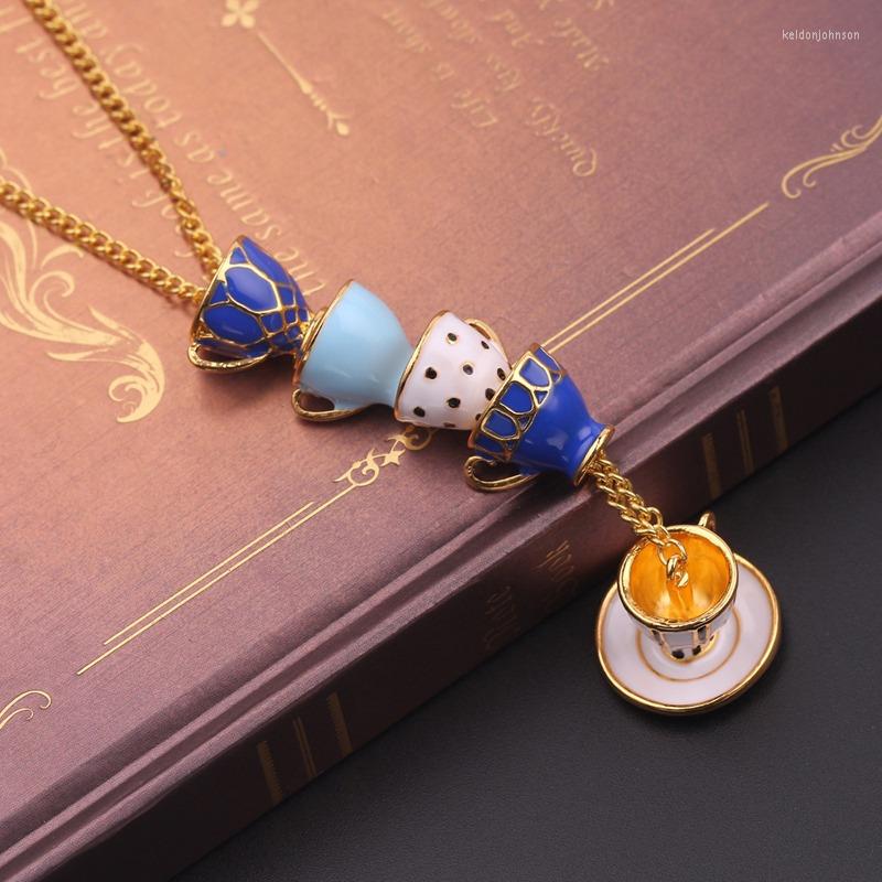 

Pendant Necklaces Fashion Women Men Necklace Teacup Cups 2023 Long Enamel Tea Jewelry On The Neck
