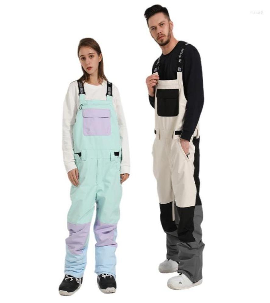 

Skiing Pants Men Women Ski Winter Outdoor Windproof Waterproof Snowboarding Female Male Jumpsuit Overalls Trousers2007043, Red