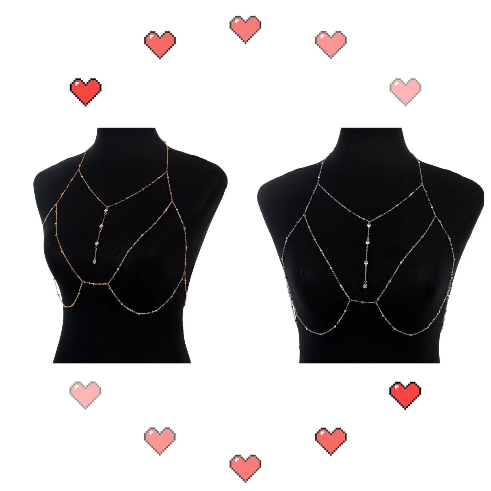 

TIKTOK Chains Body Jewelry Sexy Chest Chain Bikini Belly For Women Cross Waist Female Suit Girl Fashion Beach Simple Luxury