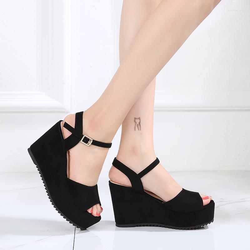 

Sandals Size 31-43 Summer Comfortable Wedge Platform Open Toe Casual Women's Shoes, Black
