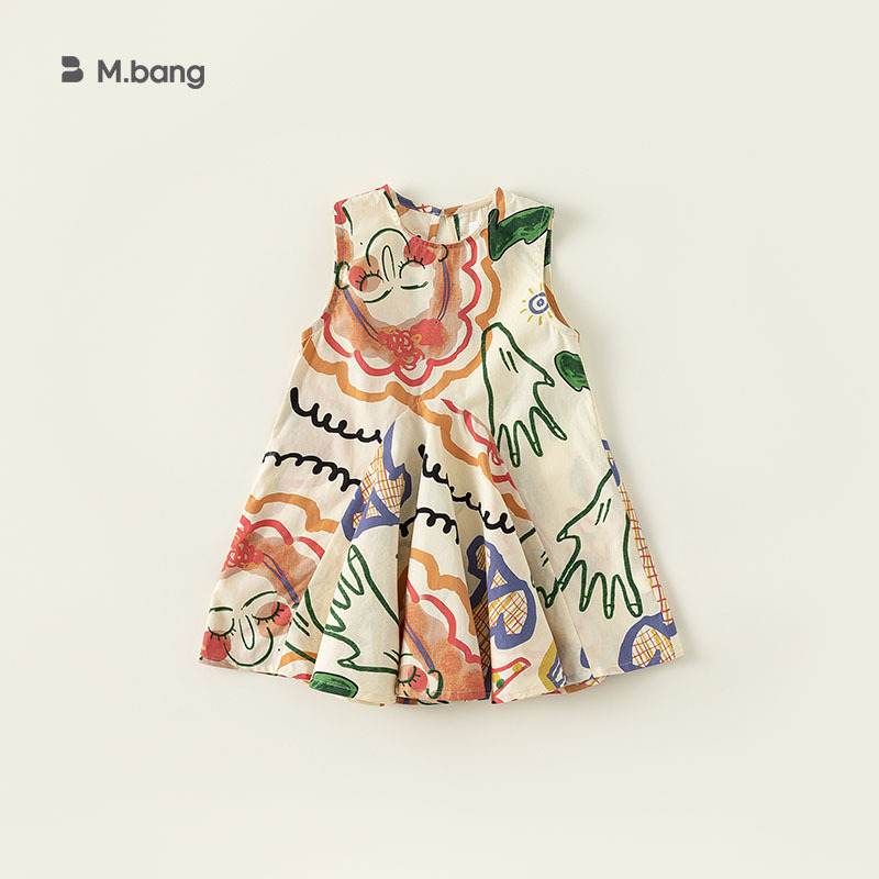 

A Word Skirt Dress Summer Personality Graffiti Printing Female Baby Children's Skirt, Red