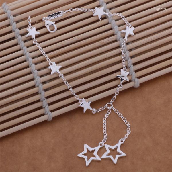 

Link Bracelets AH152 Wholesale Silver Plated Bangel For Women Ladies Fashion Jewelry All Small Five-pointed Star
