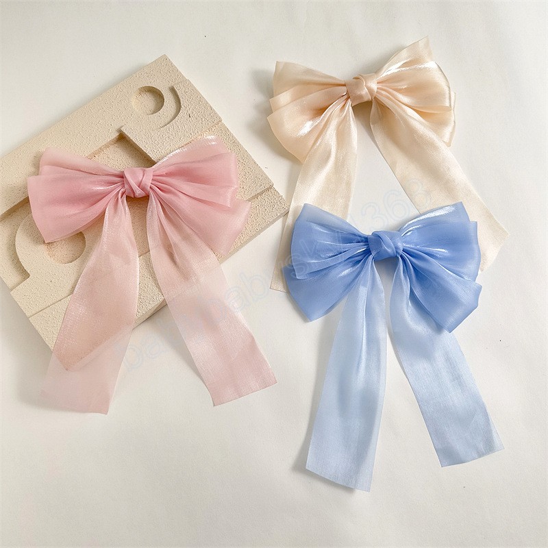 

Woman Large Gauze Bowknot Ribbon Hair Clips Lady Fashion Hairpins Girls Sweet Barrettes Princess Hair Accessories, Mixed color