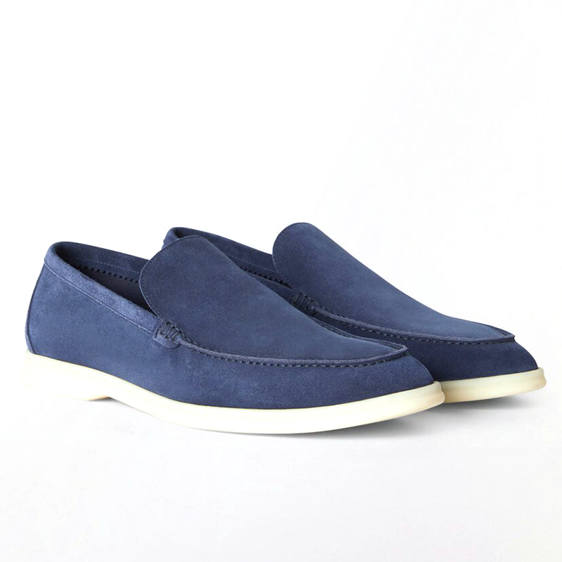 

summer Loro Piana casual shoe embellished Walk suede loafers shoes Beige Genuine leather comfort slip on flats mens women Luxury Designer flat D7UW, Color#7