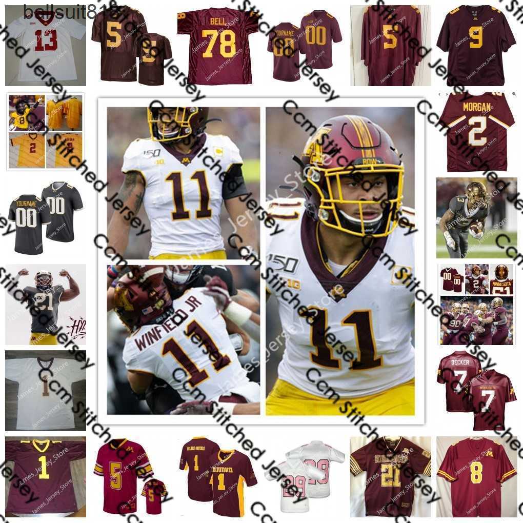 

NCAA Minnesota Golden Gophers Stitched football Jersey 0 Rashod Bateman 28 Jason Williamson 13 James Gordon IV 25 Benjamin St-Juste 2 Tanner Morgan 78 Daniel Faalele, 16