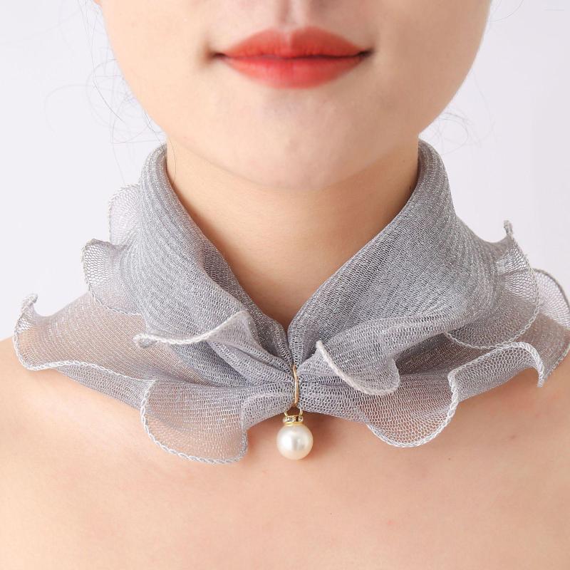 

Scarves Fashion Lace Variety Scarf Women Pearl Square For Ladies Beach Necklace Ruffle Elegant Hair Bandana Dress