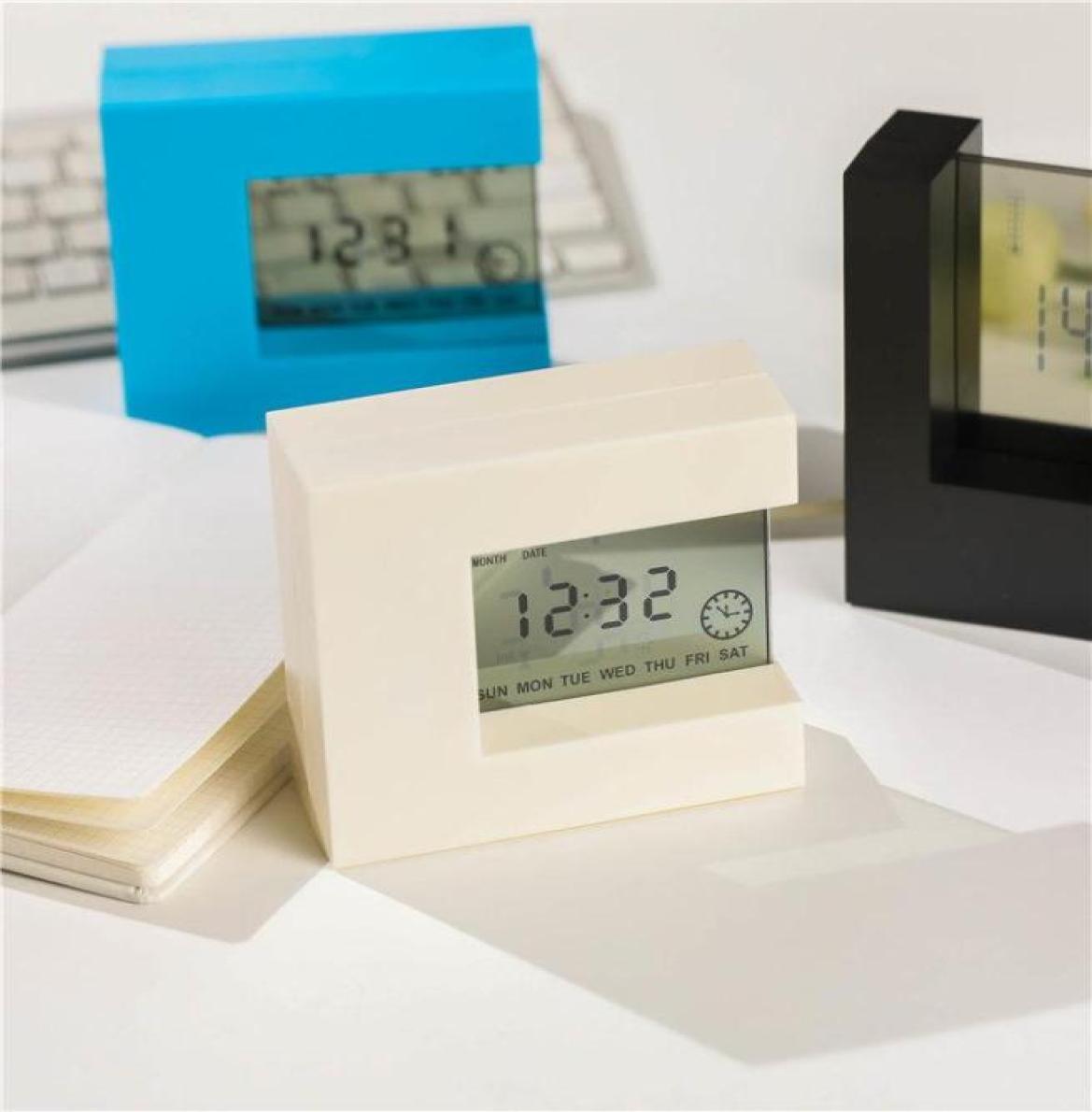 

Desk Table Clocks Nordic Modern Digital Clock Student Learning Temperature Cute Date Time Zegar Cyfrowy Home Accessories EI50SZ7809049