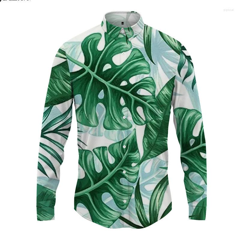 

Men's Dress Shirts Fun Hawaiian Shirt 3D Printing Men's Casual Long Sleeve Top Fashion Button Style Cardigan Large Spring And Autumn, Smt219fh