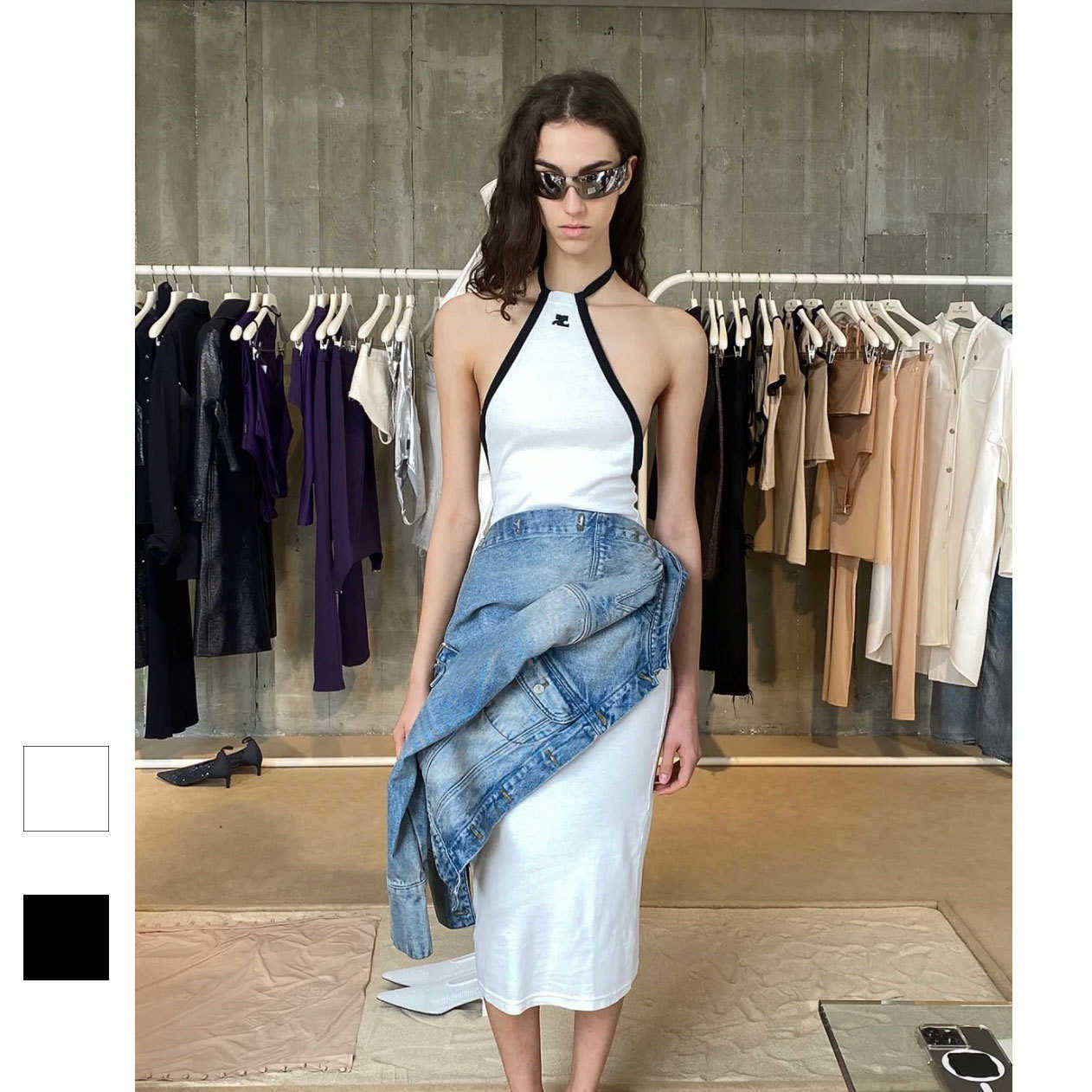 

Patch Letter Sling Dress Summer New Hanging Neck Lace Up Dress, [key black