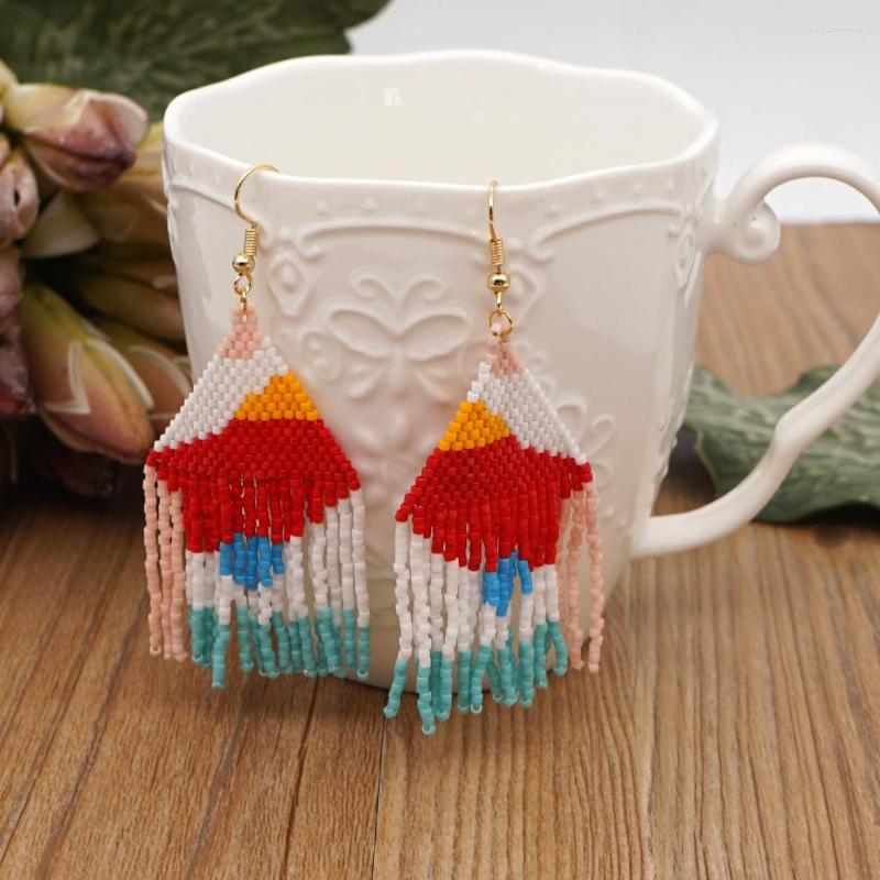 

Dangle Earrings Go2BoHo Fashion Multicolor Statement Earring Handmade Jewelry Miyuki Seed Bead Woven Tassel Drop For Women 2023