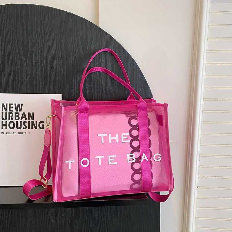 

Casual marc tote bag women designer bag Fashion Large Capacity Shoulder Bags mesh shopping bags Purse lady travel beach bags wallet 230419, Rose pink