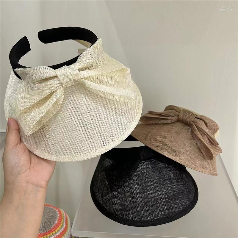 

Wide Brim Hats 202304-shi Summer Natural Yarn High Quality Bownknot Without Sunscreen Lady Sunshade Holiday Sun Cap Women Leisure Hat, Black