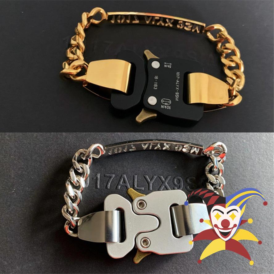 

Bangle Hero Chain ALYX Buckle Bracelet Men Women 1017 ALYX 9SM Charm Openwork letters Stainless steel chain