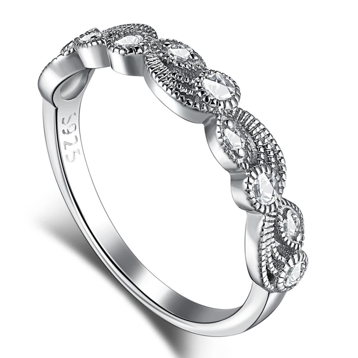 

GemKing NE120270 Stackable Luxury 5A CZ Stone Engagement Wedding S925 Sterling Silver Women Rings Jewelry Fashion