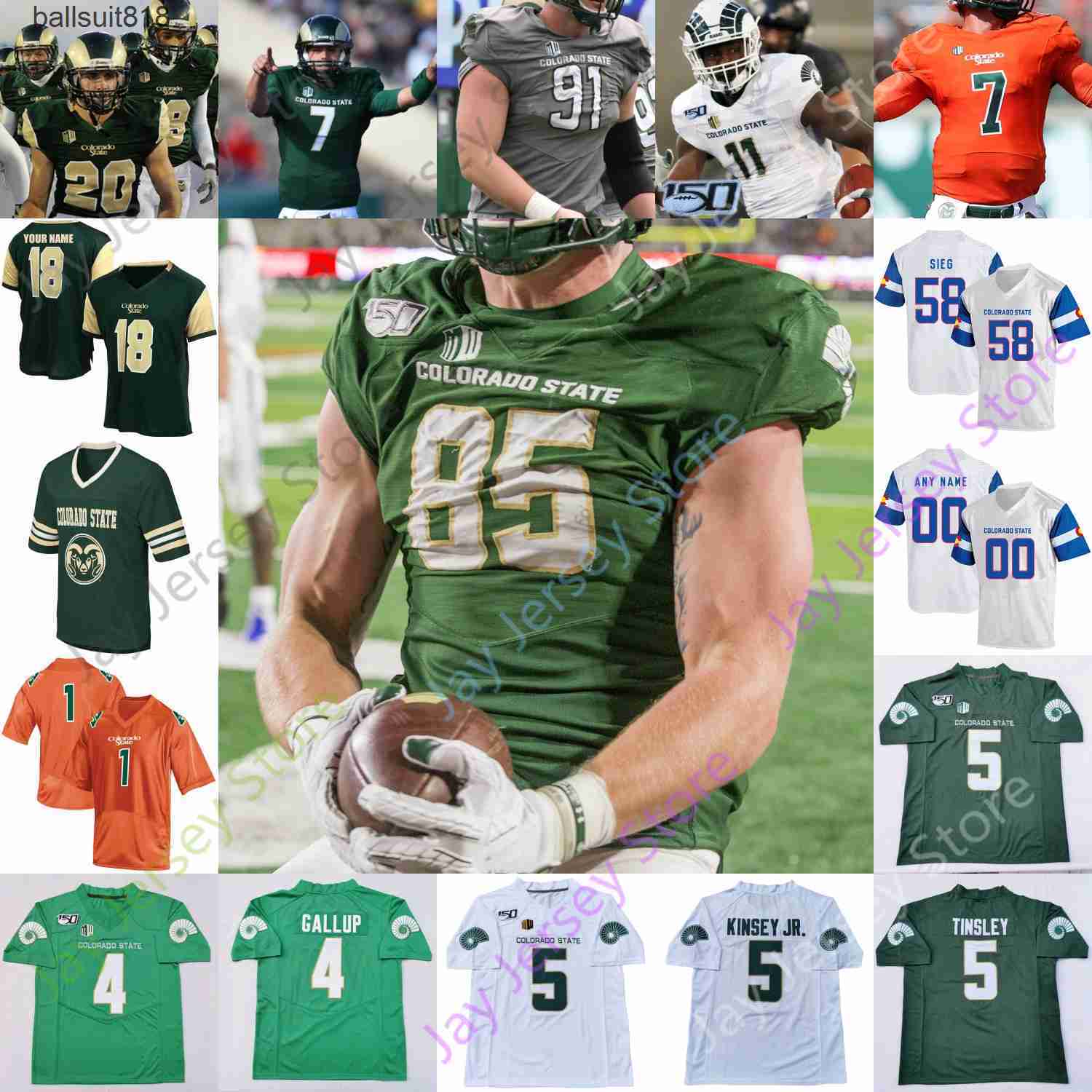

Colorado State Football Jersey NCAA College Dante Wright Trey McBride Todd Centeio David Bailey Marcus McElroy Jr. Collin Hill Kinsey Jr. Jackson EJ Scott, White i