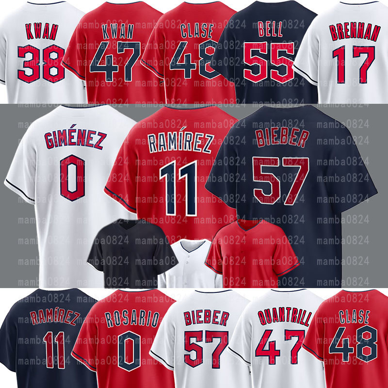 

11 Jose Ramirez Baseball Jerseys Amed Rosario Guardians Andres Gimenez Shane Bieber Myles Straw Steven Kwan Cal Quantrill Mike Zunino Bo Naylor, Men(guo min )