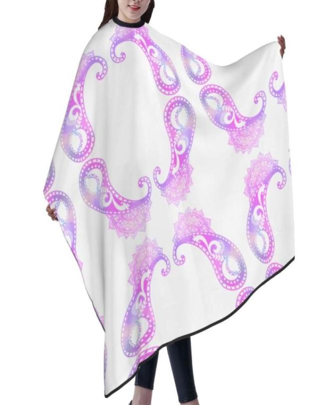 

Professional Barber Cape Polyester Hair Cutting Salon Cape Water And Stain Resistant Apron Cutting Hair Watercolor Pink Paisley Pa1889532
